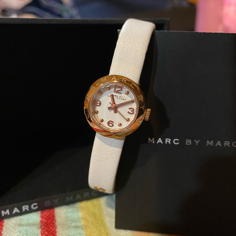 Rose Gold White Leather Marc Jacobs Watch